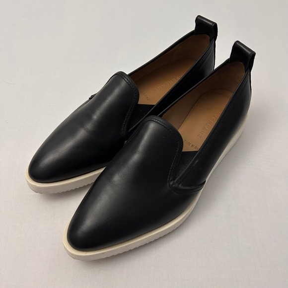 Everlane Shoes - Everlane The Leather Street Shoe Womens 9 Black Leather Pointed Toe Loafer Italy